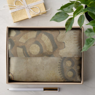 Steampunk Gears Distressed Vintage Tissue Paper