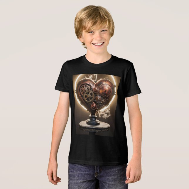 Steampunk Gears Heart Tri-Blend Shirt (Front Full)