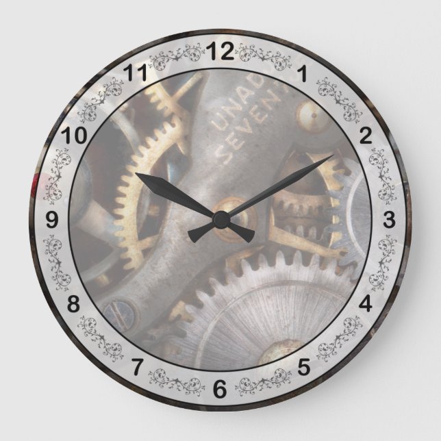 Steampunk - Gears - Horology Large Clock (Front)