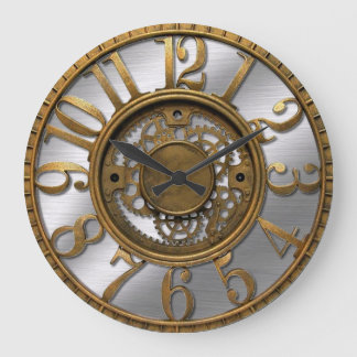 Steampunk Gears Large Clock
