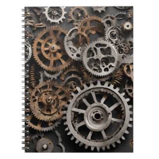 Steampunk Gears Notebook – Vintage Industrial Desi