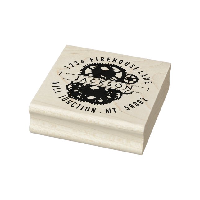 Steampunk Gears Return Address Stamp (Stamp)