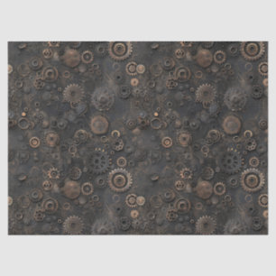 Steampunk Gears, Rusty Metal Pattern for Decoupage Tissue Paper