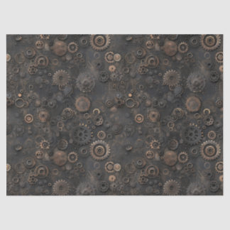 Steampunk Gears, Rusty Metal Pattern for Decoupage Tissue Paper