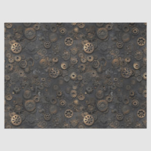 Steampunk Gears, Rusty Metal Pattern for Decoupage Tissue Paper