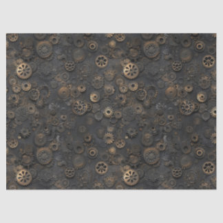 Steampunk Gears, Rusty Metal Pattern for Decoupage Tissue Paper
