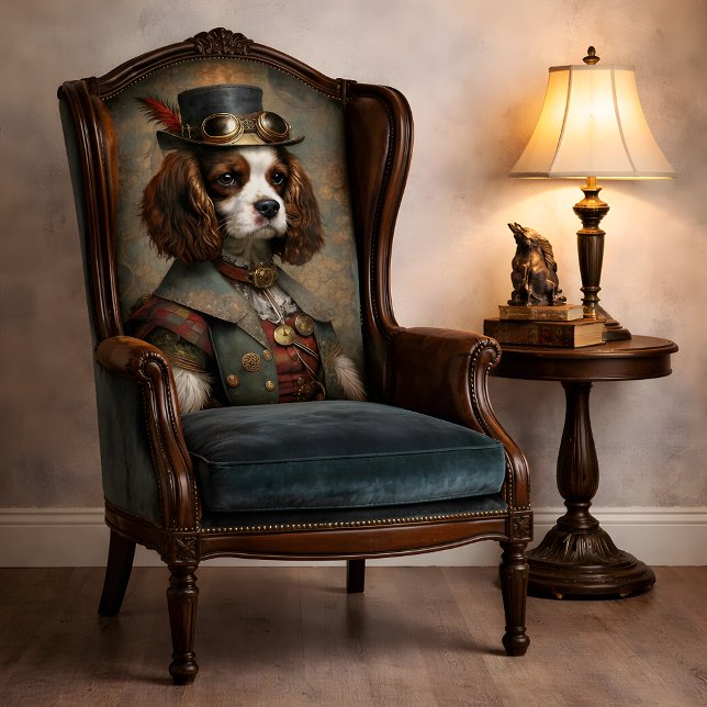 Steampunk Gentleman Dog Whimsical Vintage  Tissue Paper (Steampunk Gentleman Dog Portrait – Whimsical Vintage Art Decoupage Tissue Paper Mockup)