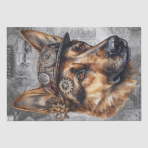 Steampunk German Shepherd Dog Tissue Paper