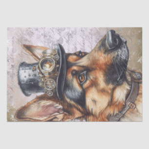 Steampunk German Shepherd Dog Tissue Paper