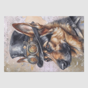 Steampunk German Shepherd Dog Tissue Paper