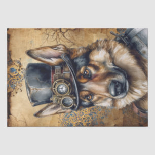 Steampunk German Shepherd Dog Tissue Paper