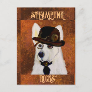Steampunk German Shepherd       Postcard