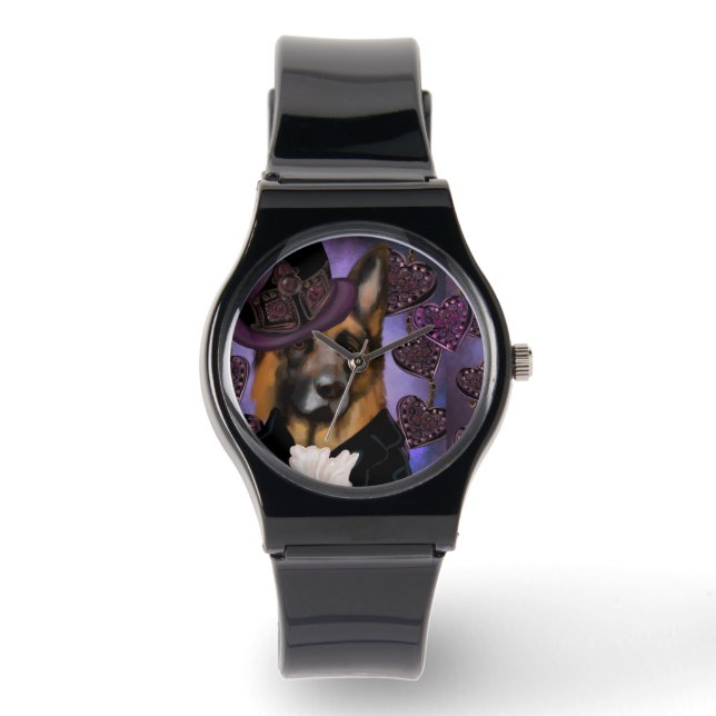 Steampunk German Shepherd Watch (Front)