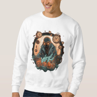 Steampunk Ghost Time Traveller Halloween Sweatshirt