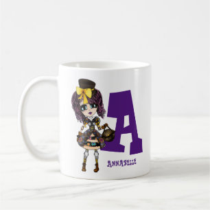 Steampunk Girl Cosplay Fan Named Gift art by LeahG Coffee Mug