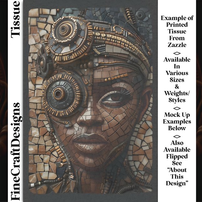 Steampunk Girl Dark Mousseline Faux Mosaic 028 Tissue Paper (Creator Uploaded)