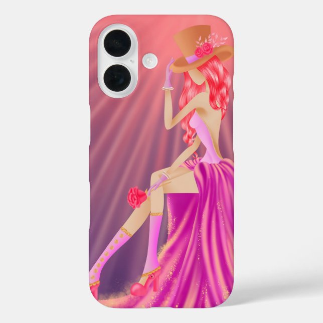 Steampunk Glamor iPhone 16 Case – Stardust & Gold (Back)