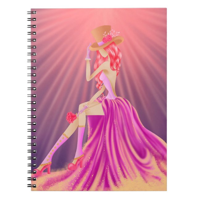 Steampunk Glamor Prom Queen  Notebook (Front)