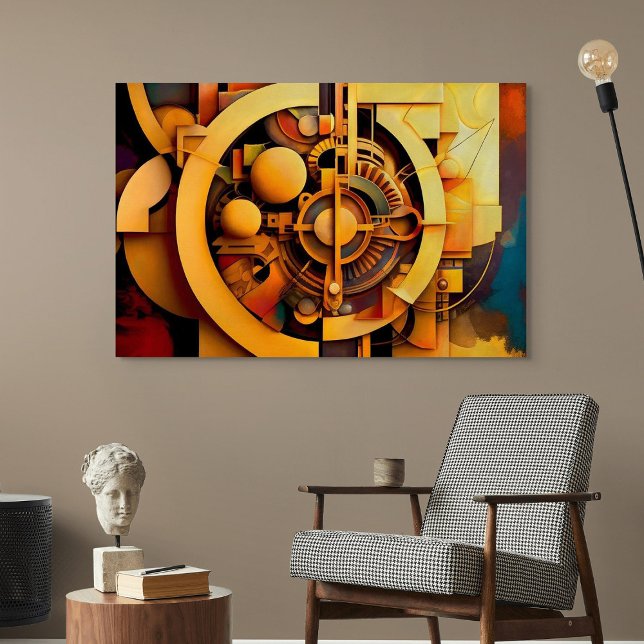 Steampunk Golden Mechanism Abstract Canvas Print (Creator Uploaded)