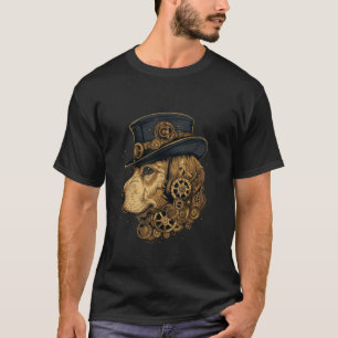 Steampunk Golden Retriever Dog Steam Punk Dog T-Shirt