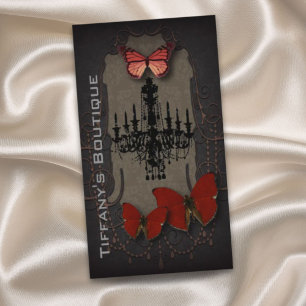 steampunk goth butterfly paris vintage chandelier business card