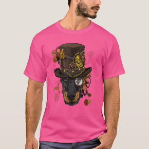 Steampunk Gothic Dobermann Pinscher Dog Face Pet D T-Shirt