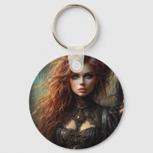 Steampunk gothic female key ring