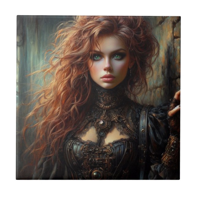 Steampunk gothic female  tile (Front)