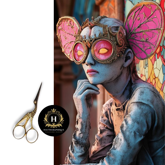 Steampunk Gothic Gargoyle Pink Butterfly Wings Tissue Paper (Creator Uploaded)