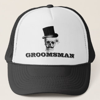 Steampunk gothic groomsman trucker hat