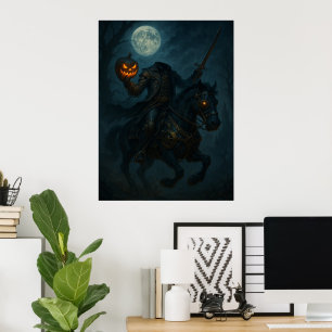 Steampunk  Gothic Headless Horseman Poster