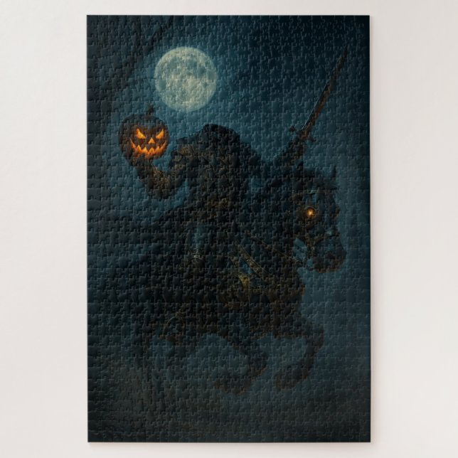 Steampunk Gothic Horror Headless Horseman Jigsaw Puzzle (Vertical)