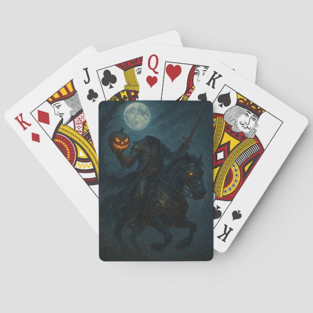 Steampunk Gothic Horror Headless Horseman Playing Cards (Back)