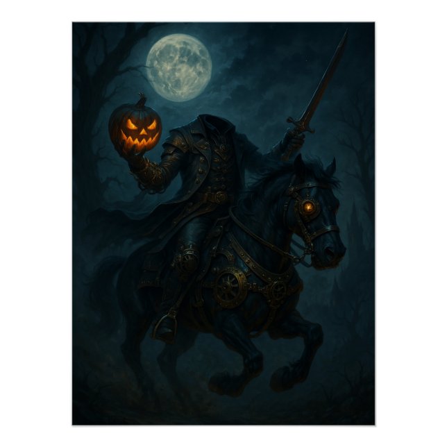 Steampunk Gothic Horror Headless Horseman Poster (Front)