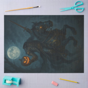 Steampunk Gothic Horror Headless Horseman Tissue Paper