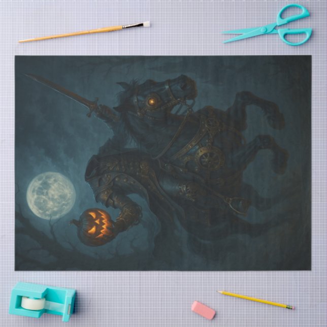 Steampunk Gothic Horror Headless Horseman Tissue Paper (Craft)