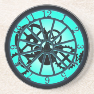 Steampunk Gothic Ironwork Clock With Visible Gears Coaster