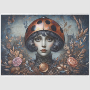 Steampunk Gothic LadyBug Decoupage Tissue Paper