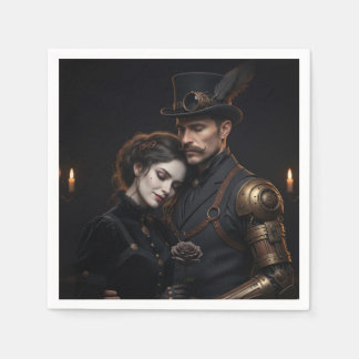 Steampunk Gothic pair Napkin