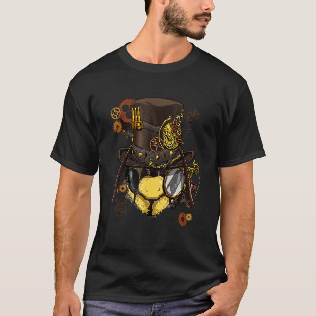Steampunk Gothic Queen Bee Mechanical Animal Bee T-Shirt (Front)