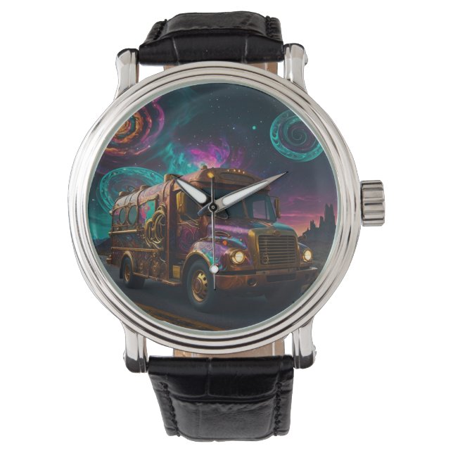Steampunk Gravity Engine Bus Watch (Front)