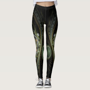Steampunk Green and Black Leggings