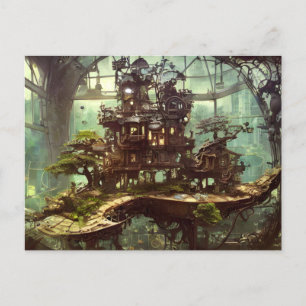 Steampunk Greenhouse in the Jungle Postcard