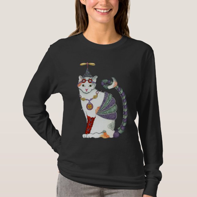 Steampunk Gretel Cat Dark Tee (Front)