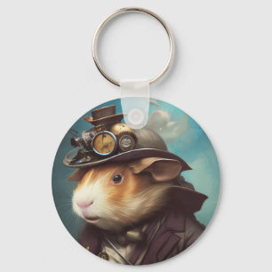 Steampunk Guinea Pig Key Ring