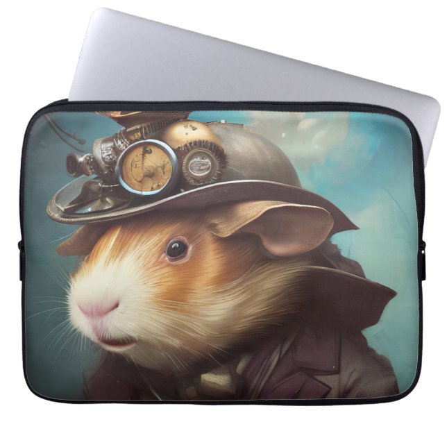 Steampunk Guinea Pig  Laptop Sleeve (Front)