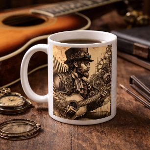 Steampunk Guitar Man Coffee Mug