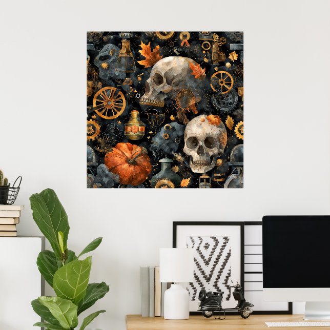 Steampunk Halloween Art Poster (Home Office)
