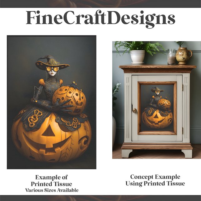 Steampunk Halloween Pumpkin Lady F2R Decoupage Tissue Paper (Creator Uploaded)