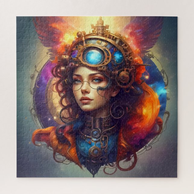 Steampunk Hanging Portrait of a Girl Jigsaw Puzzle (Vertical)